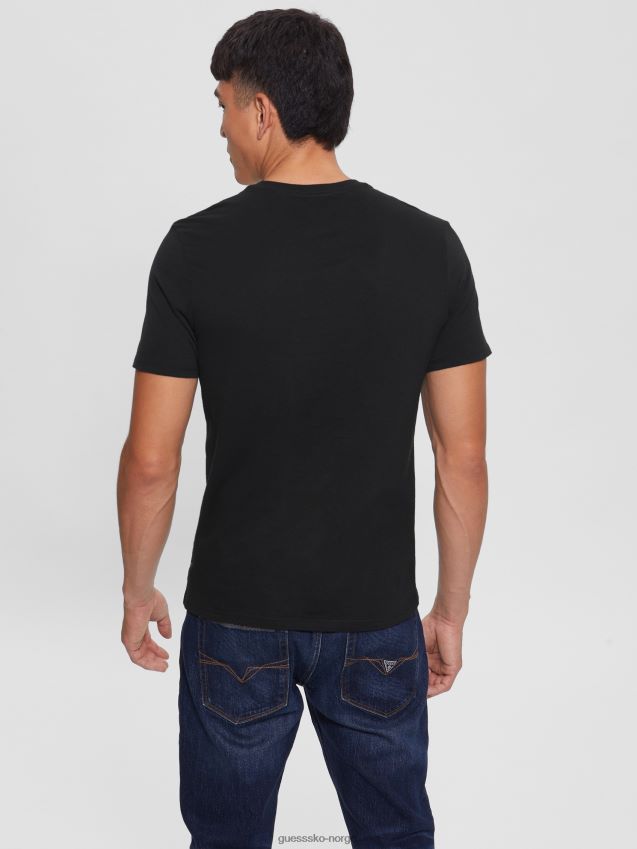 Guess kulsort øko paisley t-skjorte kulsvart menn F0LJ8010661