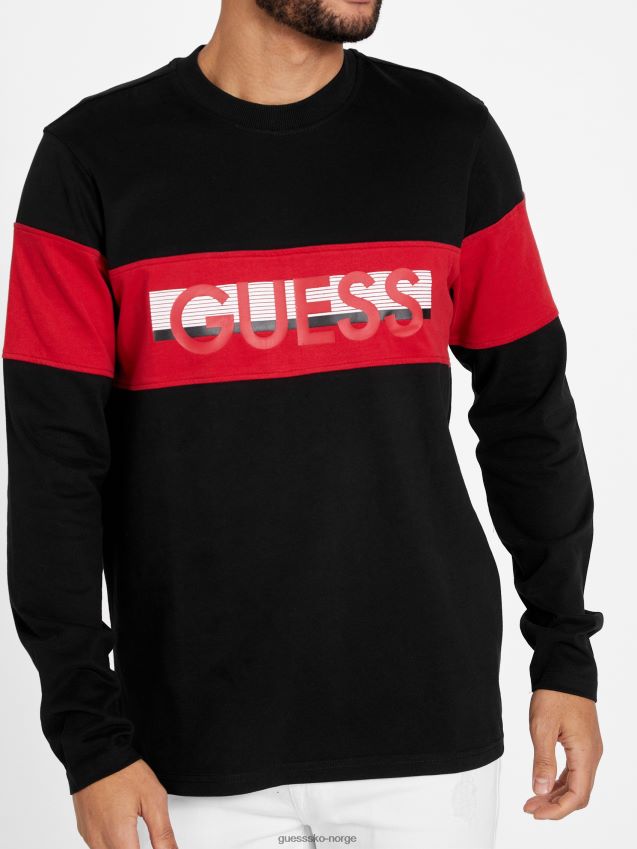 Guess kulsort øko sandro langermet t-skjorte kulsvart menn F0LJ807944