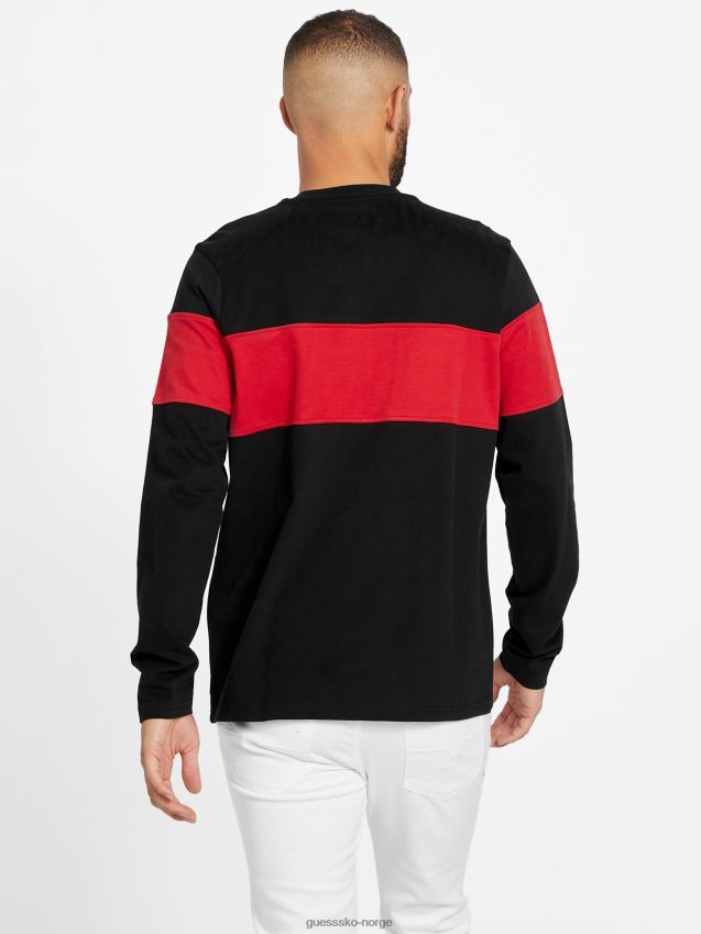 Guess kulsort øko sandro langermet t-skjorte kulsvart menn F0LJ807944