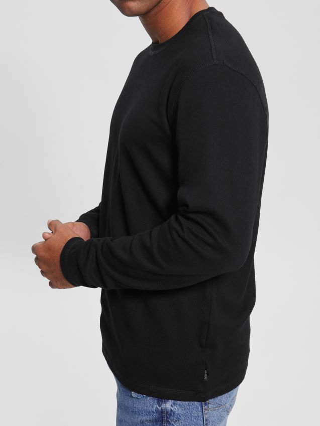 Guess kulsort skyler langermet t-skjorte kulsvart menn F0LJ8010567