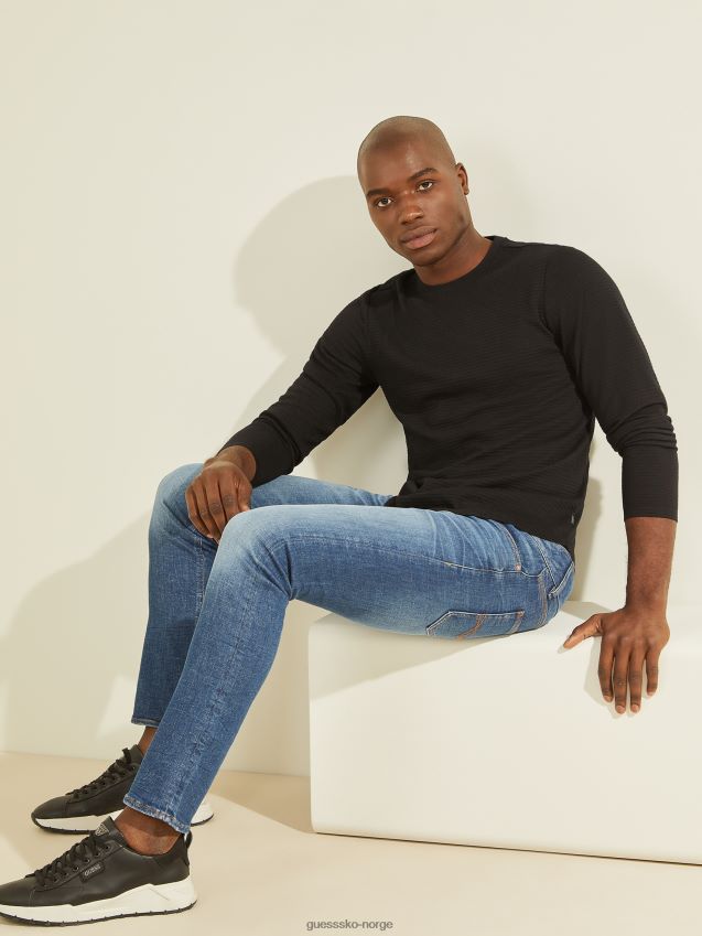 Guess kulsort zuma langermet t-skjorte kulsvart menn F0LJ8010513