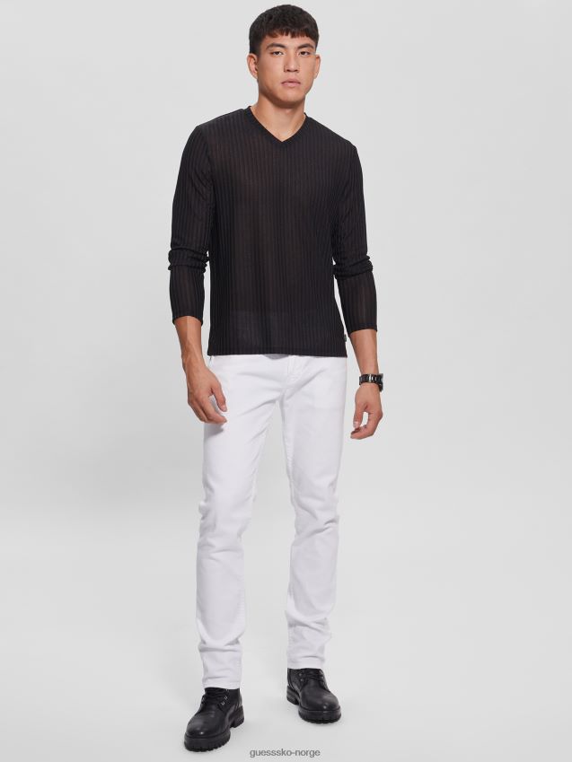 Guess lager v-hals strikket t-skjorte kulsort kulsvart menn F0LJ8010374