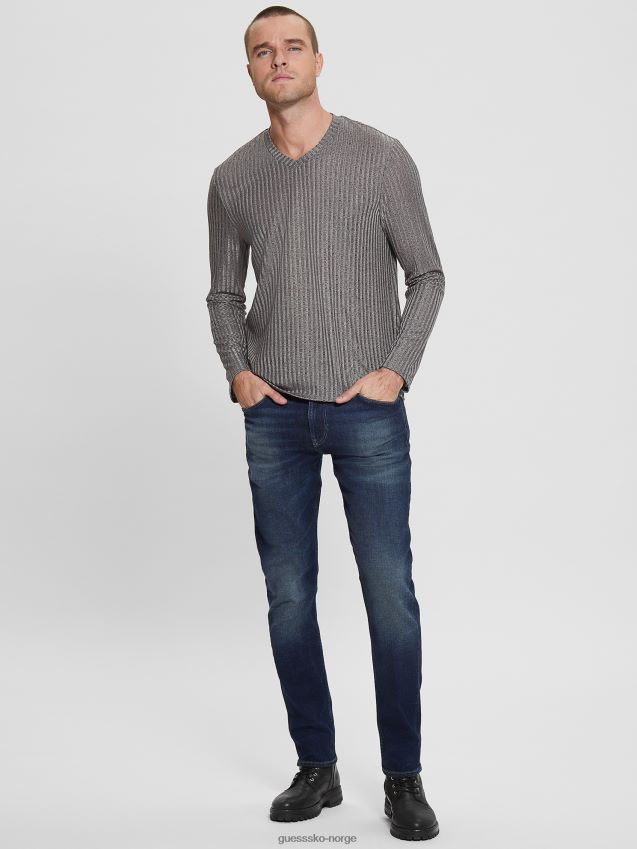 Guess lager v-hals strikket t-skjorte steingrå multi steingrå multi menn F0LJ8010377