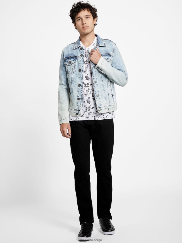 Guess lennard floral v-hals t-skjorte ren hvit Ren hvit menn F0LJ808430