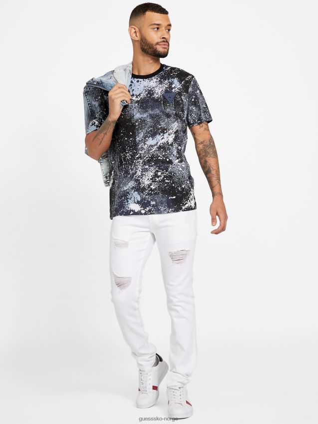 Guess leo fashion crewneck t-skjorte kulsort kulsvart menn F0LJ808455