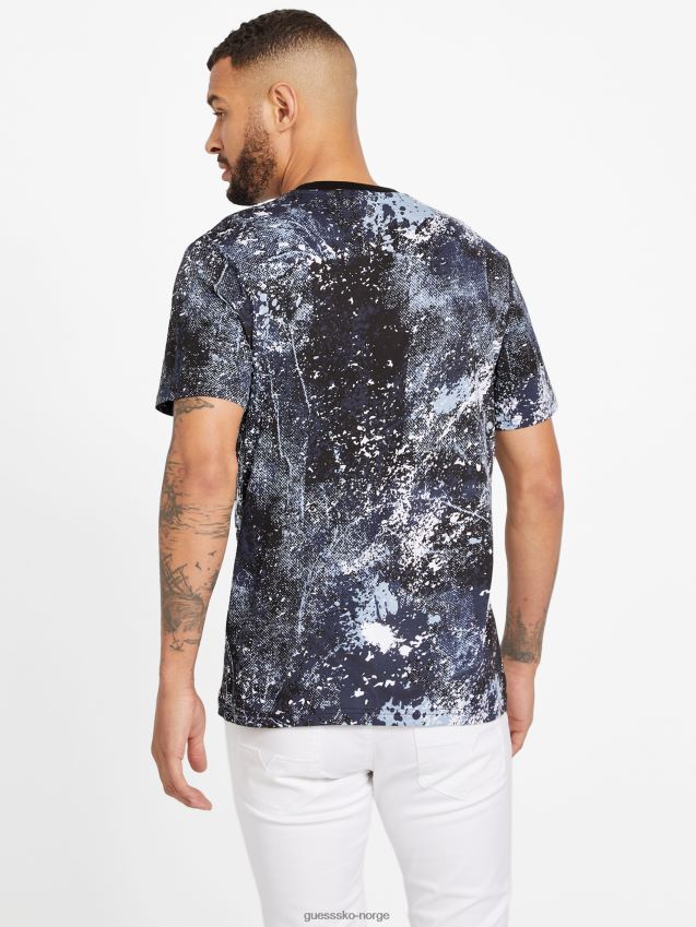 Guess leo fashion crewneck t-skjorte kulsort kulsvart menn F0LJ808455