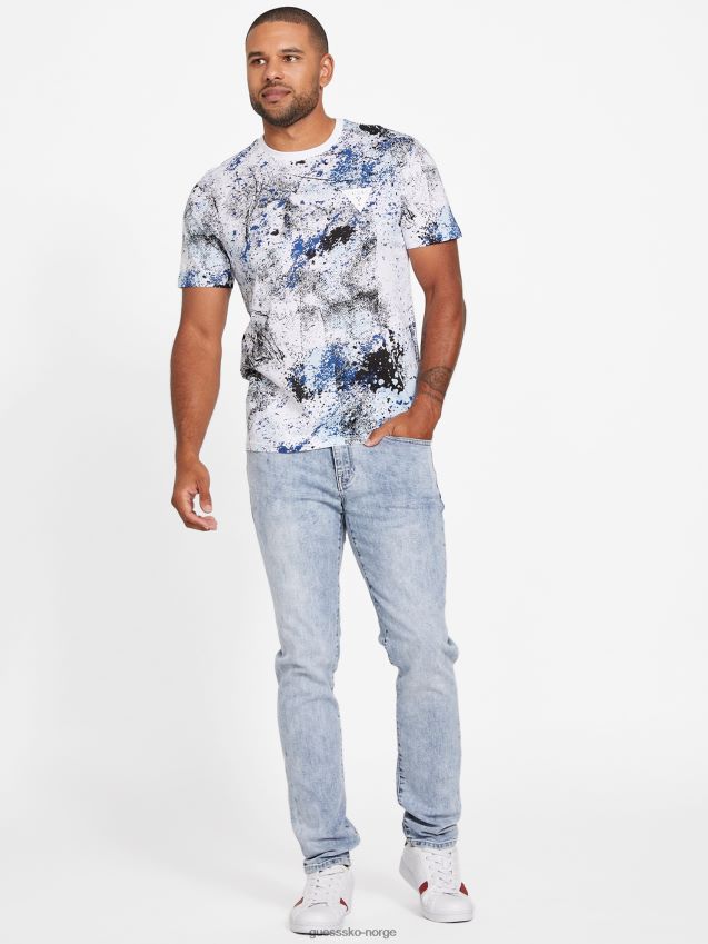 Guess leo fashion crewneck t-skjorte ren hvit Ren hvit menn F0LJ808421