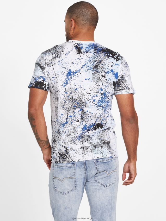 Guess leo fashion crewneck t-skjorte ren hvit Ren hvit menn F0LJ808421