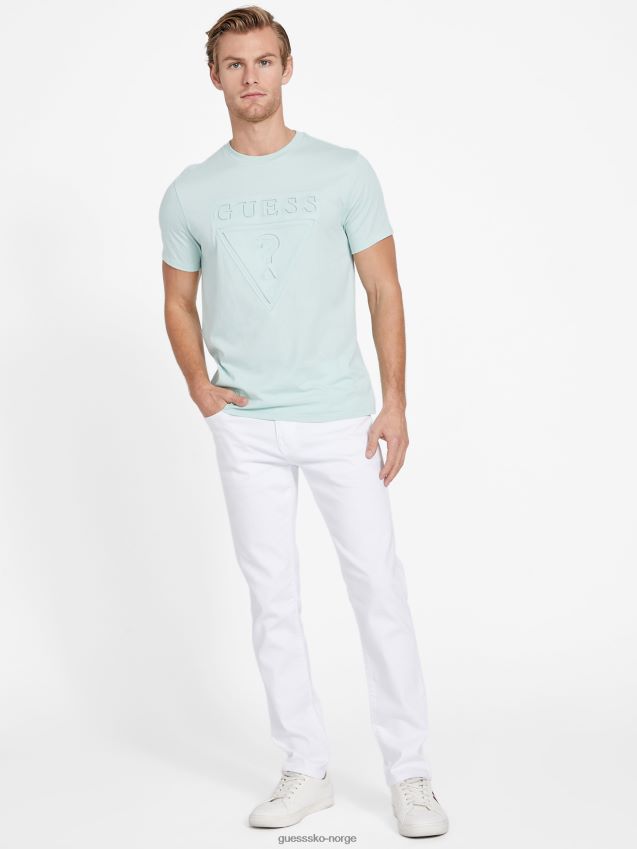 Guess logo crewneck t-skjorte minty mist myntetåke menn F0LJ808305