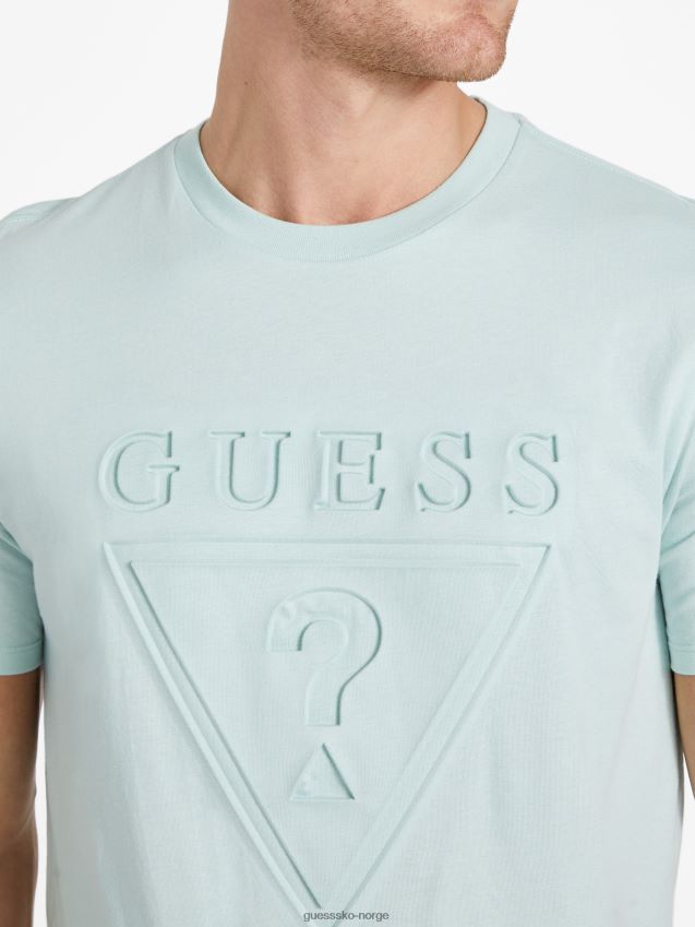 Guess logo crewneck t-skjorte minty mist myntetåke menn F0LJ808305