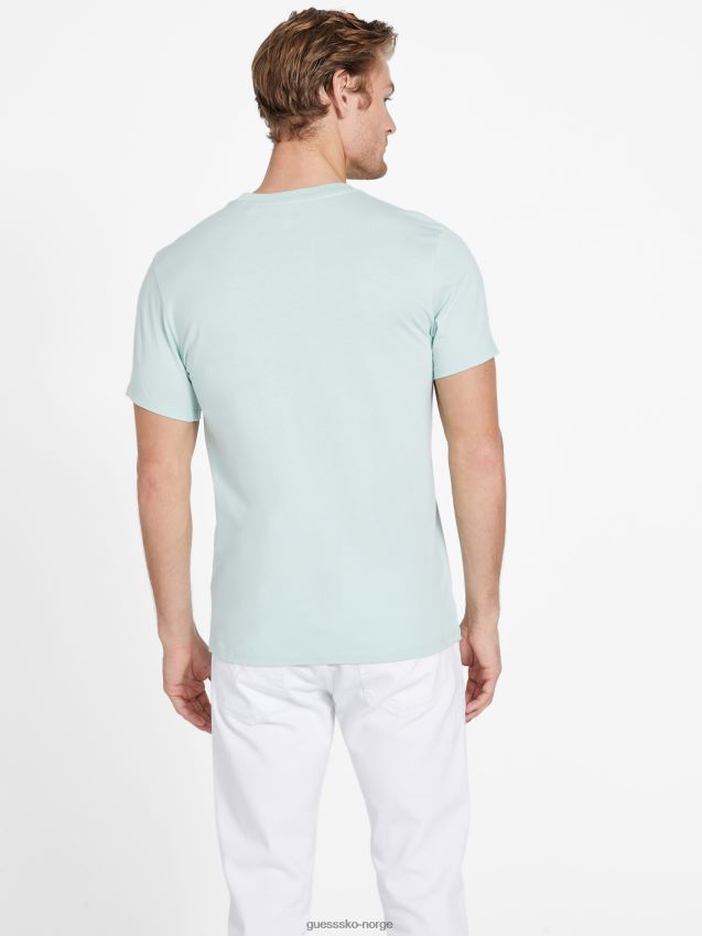 Guess logo crewneck t-skjorte minty mist myntetåke menn F0LJ808305