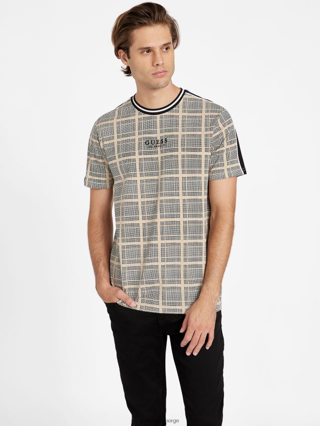 Guess manny pledd crewneck t-skjorte pledd multi rutete multi menn F0LJ808481