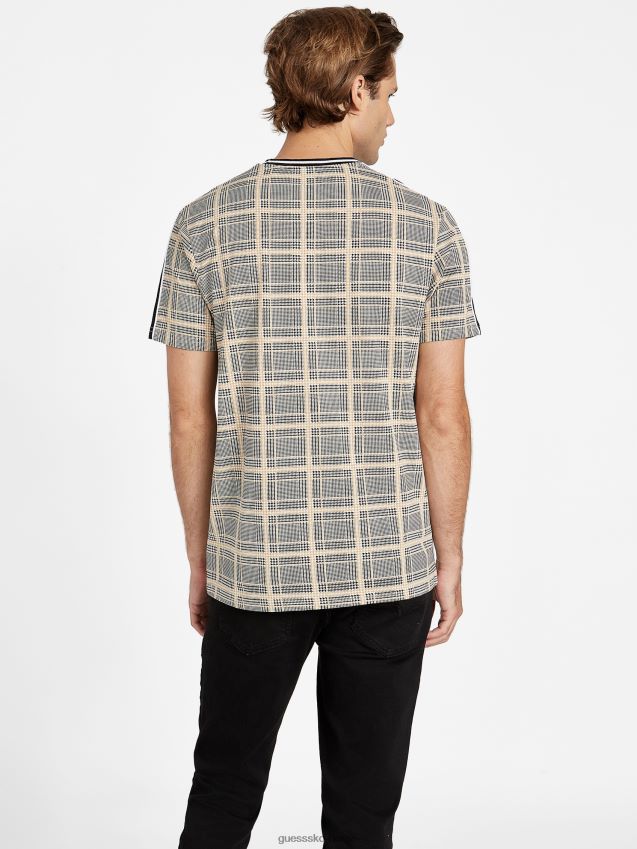 Guess manny pledd crewneck t-skjorte pledd multi rutete multi menn F0LJ808481