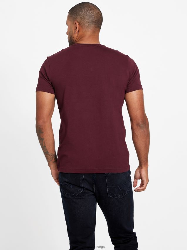 Guess marmont rød motzy logo t-skjorte med rund hals marmont rød menn F0LJ808091
