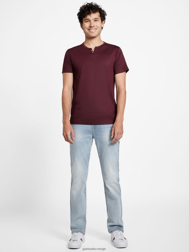Guess marmont rød waken jacquard t-skjorte marmont rød menn F0LJ808585