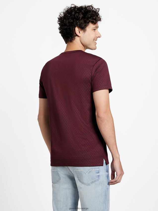 Guess marmont rød waken jacquard t-skjorte marmont rød menn F0LJ808585