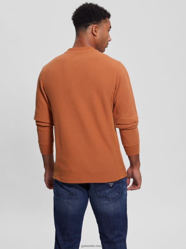 Guess mesa myles vaffel langermet t-skjorte mesa menn F0LJ8010502