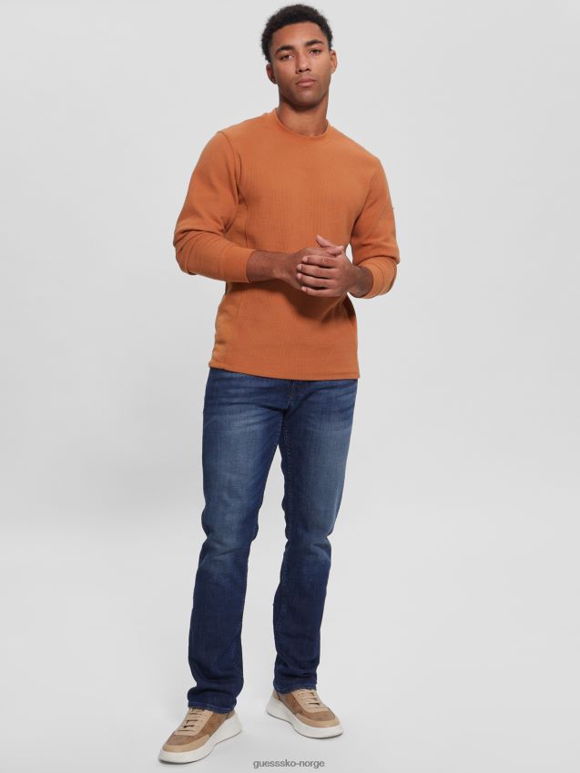 Guess mesa myles vaffel langermet t-skjorte mesa menn F0LJ8010502