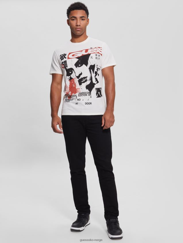 Guess midnatt show tee osp hvit osp hvit menn F0LJ8010850