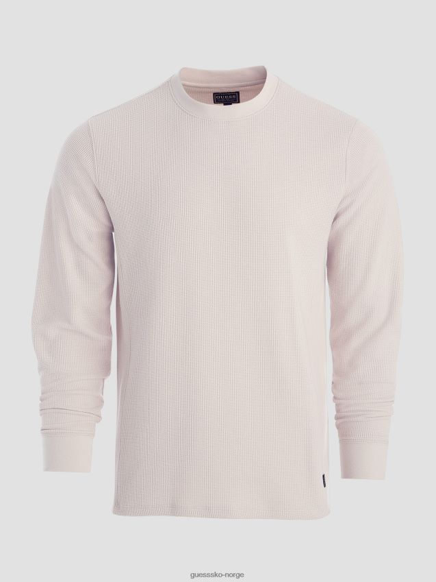 Guess myles vaffel langermet t-skjorte dempet stein dempet stein menn F0LJ8010368