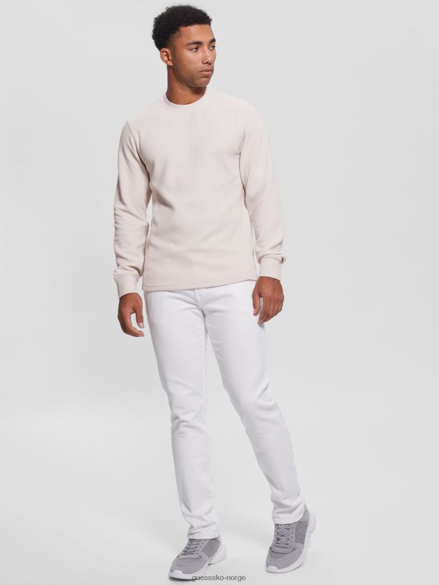 Guess myles vaffel langermet t-skjorte dempet stein dempet stein menn F0LJ8010368