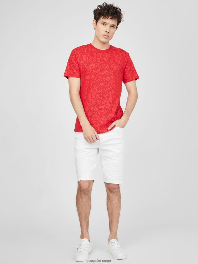 Guess nerwen logo t-skjorte rugby rød rugby rød menn F0LJ808589