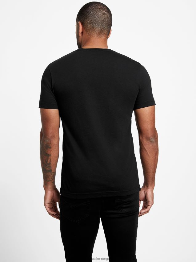 Guess nivellen logo t-skjorte kulsort kulsvart menn F0LJ808113