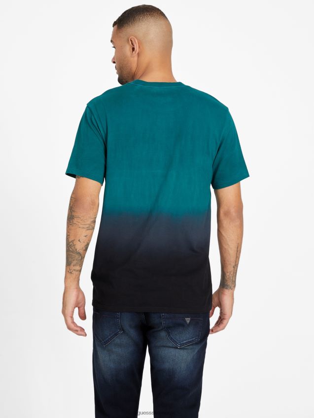 Guess olsen dip-dye tee kongelig blågrønn kongelig blågrønn menn F0LJ808304