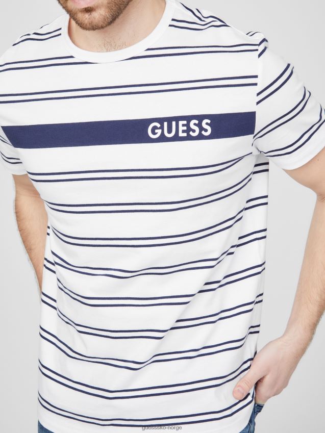 Guess peter stripete t-skjorte ren hvit Ren hvit menn F0LJ808035