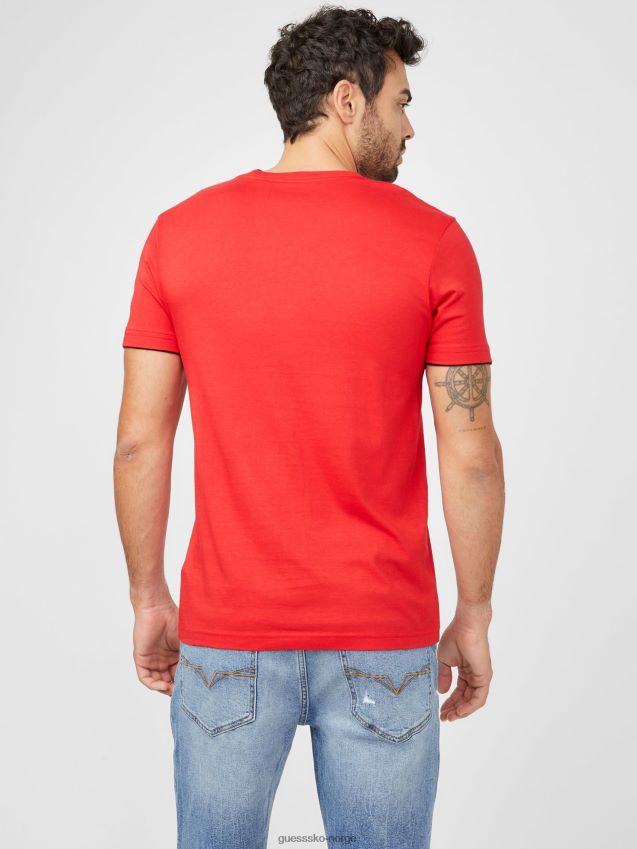 Guess rødglødende armin t-skjorte med v-hals rødglødende menn F0LJ808207