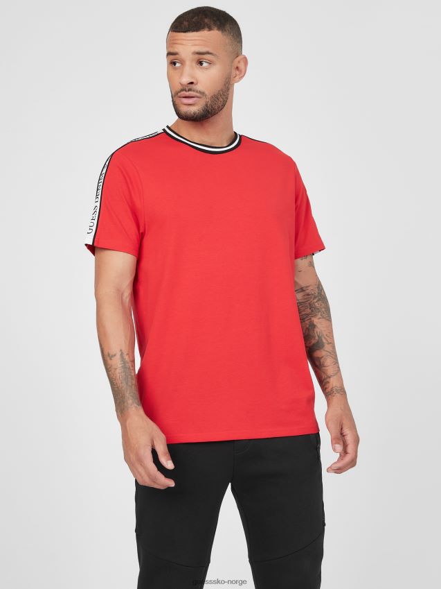 Guess racing rød hyatt logo tape tee racing rødt menn F0LJ808543