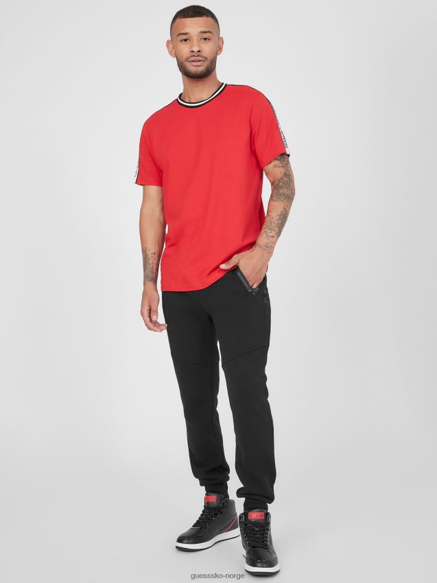 Guess racing rød hyatt logo tape tee racing rødt menn F0LJ808543