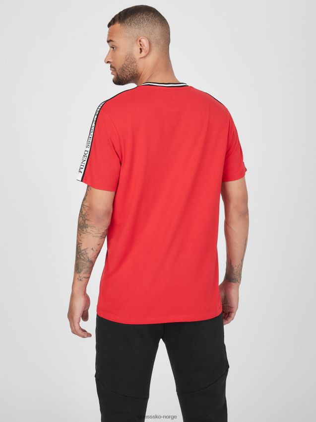 Guess racing rød hyatt logo tape tee racing rødt menn F0LJ808543