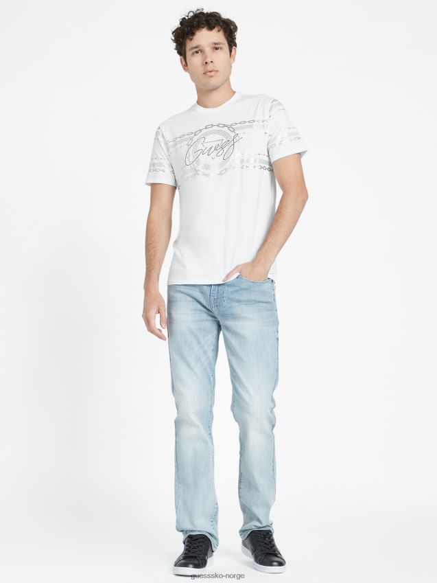 Guess ren hvit bowman metallic t-skjorte Ren hvit menn F0LJ808220