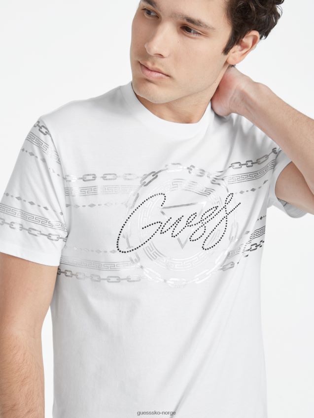 Guess ren hvit bowman metallic t-skjorte Ren hvit menn F0LJ808220