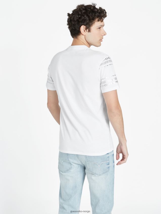 Guess ren hvit bowman metallic t-skjorte Ren hvit menn F0LJ808220