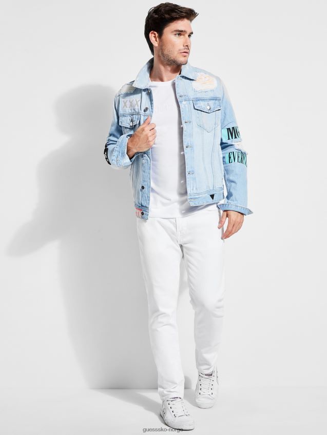 Guess ren hvit brodert logo-t-skjorte Ren hvit menn F0LJ8010804