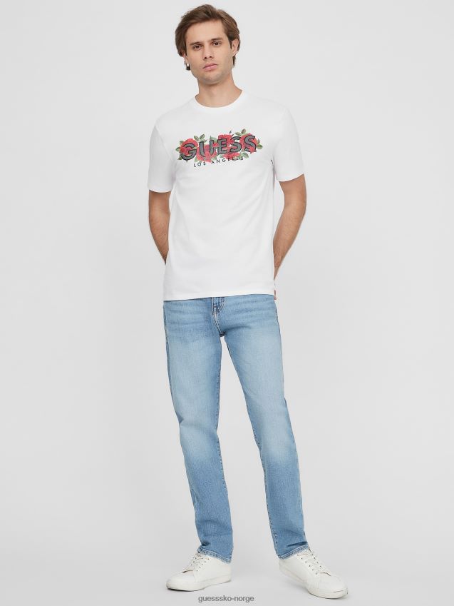 Guess ren hvit eco tolk roses logo-t-skjorte Ren hvit menn F0LJ808494