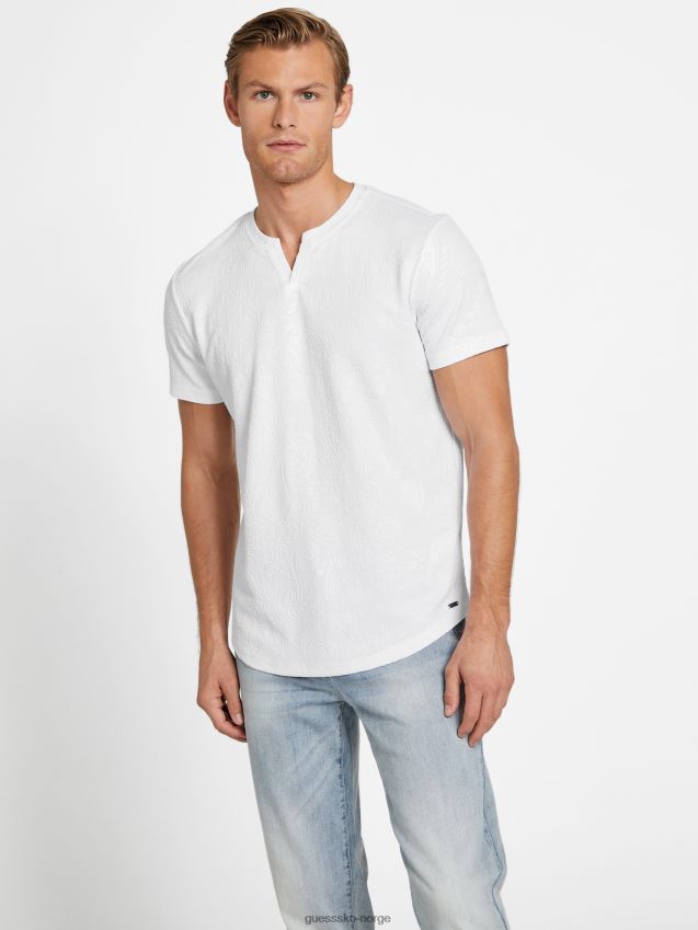 Guess ren hvit haulie slit-t-skjorte Ren hvit menn F0LJ808477
