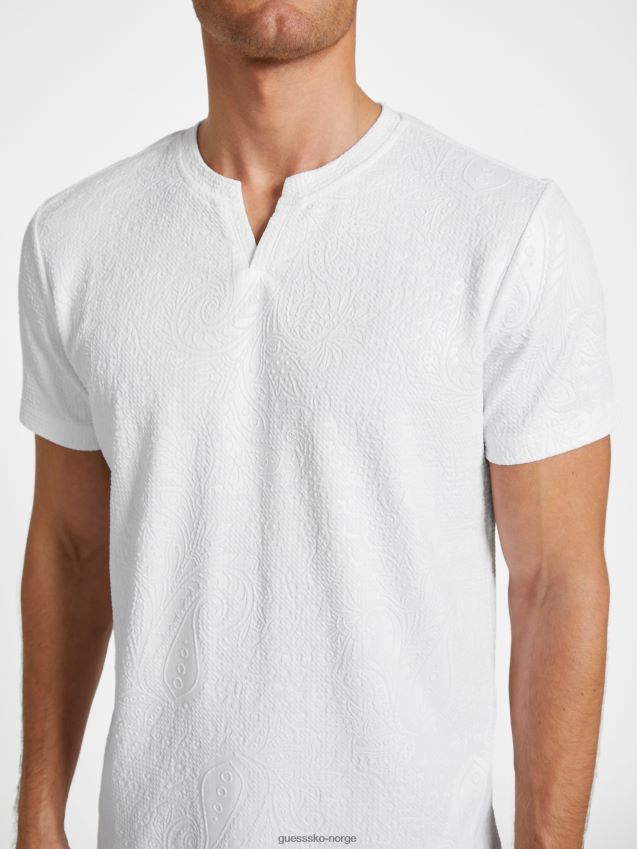 Guess ren hvit haulie slit-t-skjorte Ren hvit menn F0LJ808477