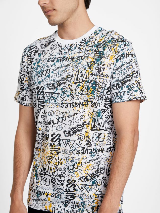 Guess ren hvit jael t-skjorte Ren hvit menn F0LJ808393