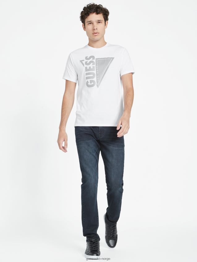 Guess ren hvit jasso reflekterende logo-t-skjorte med rund hals Ren hvit menn F0LJ808414