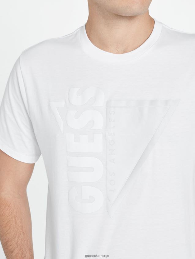 Guess ren hvit jasso reflekterende logo-t-skjorte med rund hals Ren hvit menn F0LJ808414