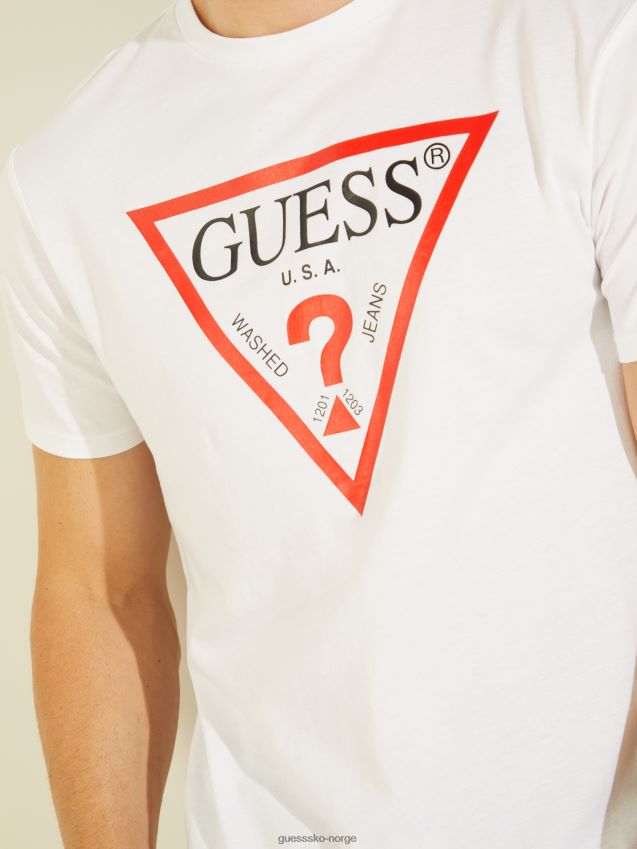 Guess ren hvit klassisk logo-t-skjorte Ren hvit menn F0LJ8010747