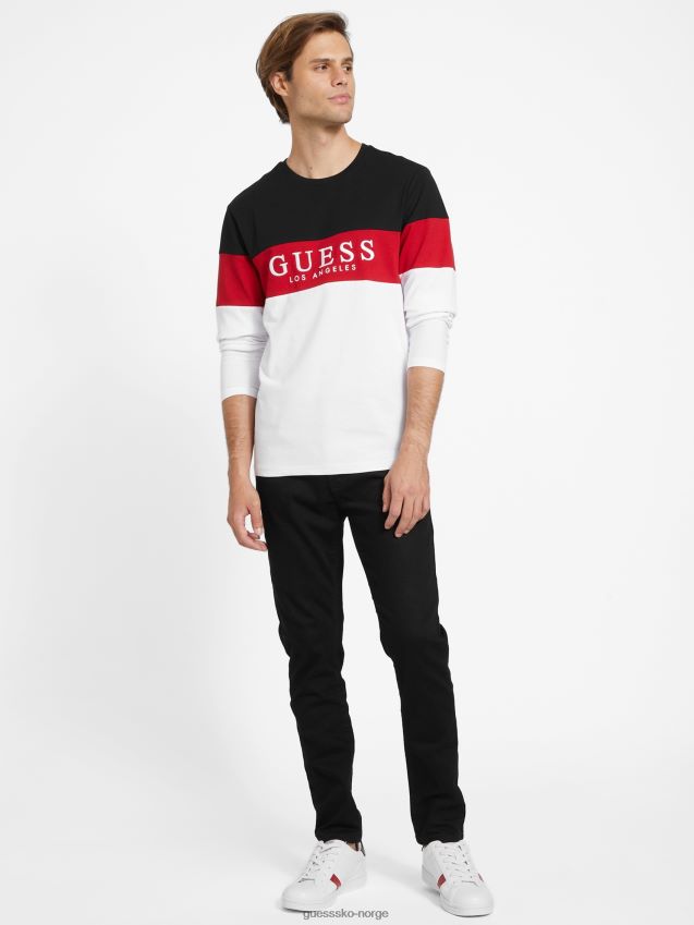 Guess ren hvit øko alec langermet t-skjorte Ren hvit menn F0LJ808338