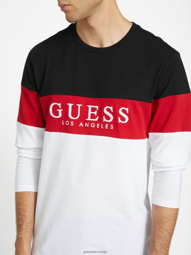 Guess ren hvit øko alec langermet t-skjorte Ren hvit menn F0LJ808338