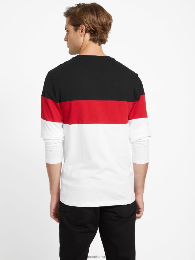 Guess ren hvit øko alec langermet t-skjorte Ren hvit menn F0LJ808338