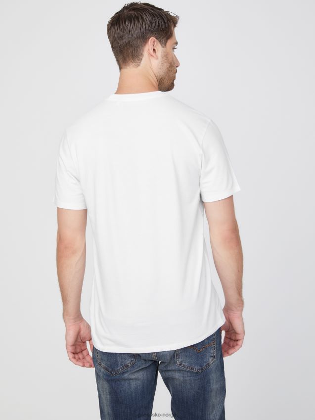 Guess ren hvit øko lin logo-t-skjorte Ren hvit menn F0LJ808504