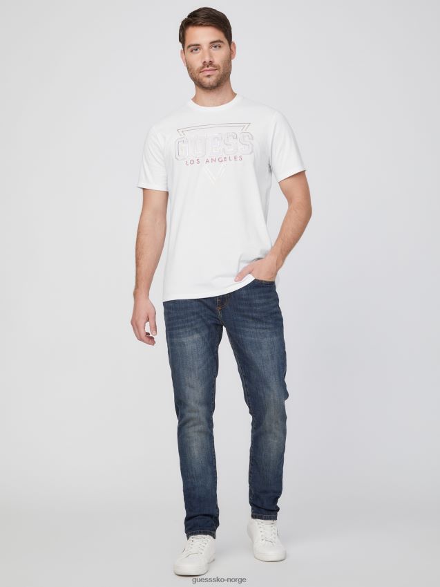 Guess ren hvit øko lin logo-t-skjorte Ren hvit menn F0LJ808504