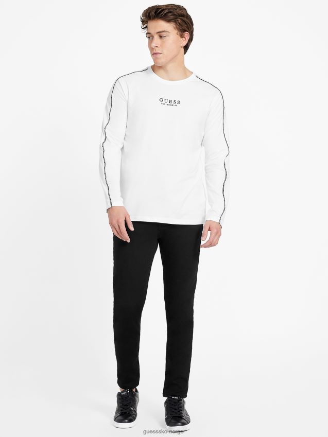 Guess ren hvit øko matt t-skjorte med rund hals Ren hvit menn F0LJ808381